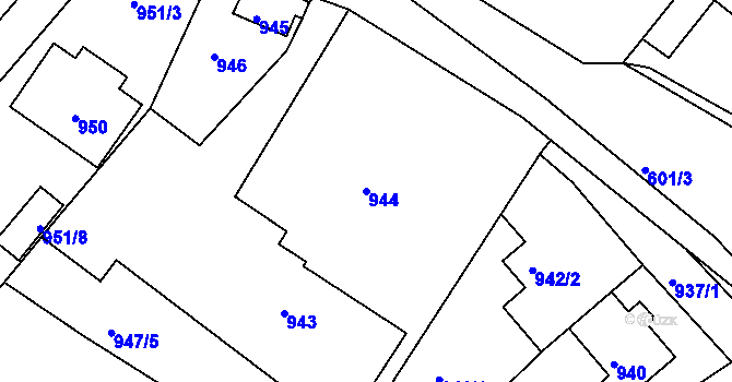 Parcela st. 944 v KÚ Buchlovice, Katastrální mapa
