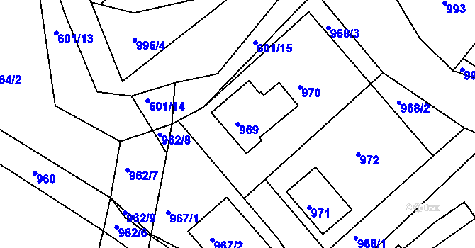 Parcela st. 969 v KÚ Buchlovice, Katastrální mapa