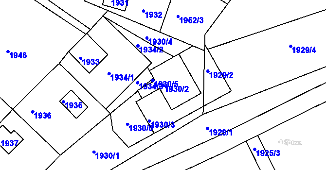 Parcela st. 1930/2 v KÚ Buchlovice, Katastrální mapa