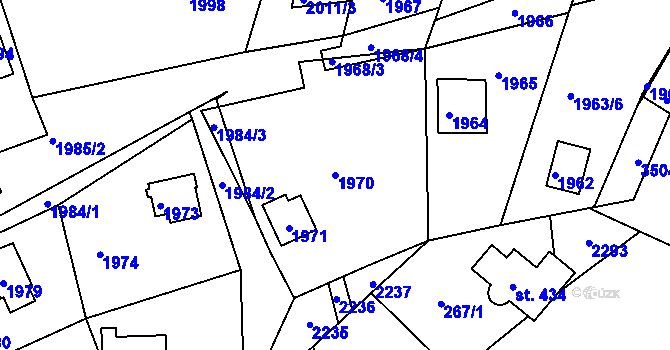 Parcela st. 1970 v KÚ Buchlovice, Katastrální mapa