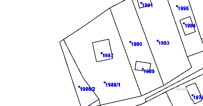 Parcela st. 1987 v KÚ Buchlovice, Katastrální mapa
