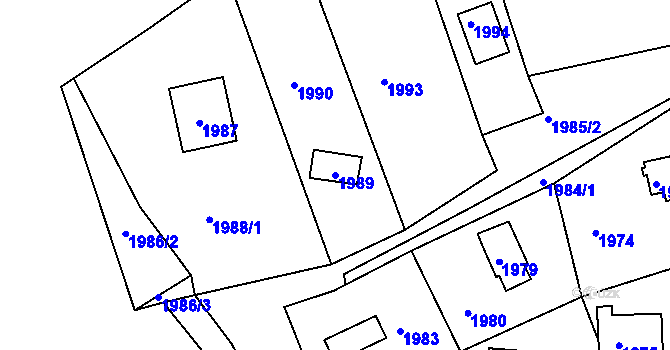 Parcela st. 1989 v KÚ Buchlovice, Katastrální mapa