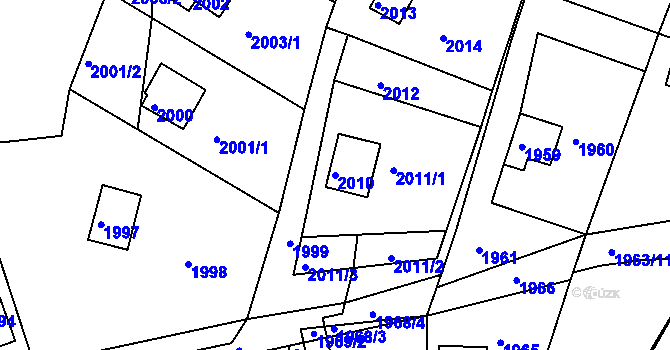 Parcela st. 2010 v KÚ Buchlovice, Katastrální mapa