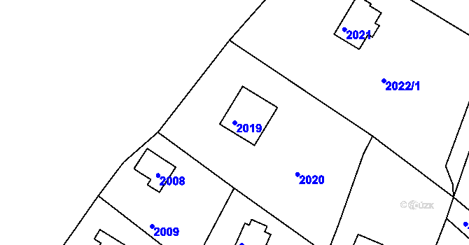 Parcela st. 2019 v KÚ Buchlovice, Katastrální mapa