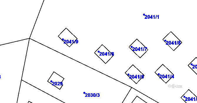 Parcela st. 2041/8 v KÚ Buchlovice, Katastrální mapa