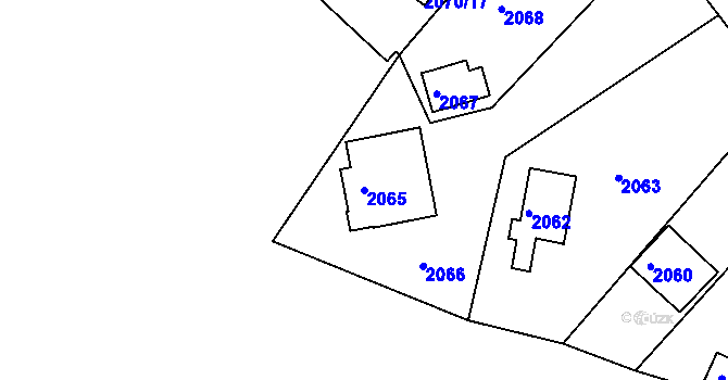 Parcela st. 2065 v KÚ Buchlovice, Katastrální mapa