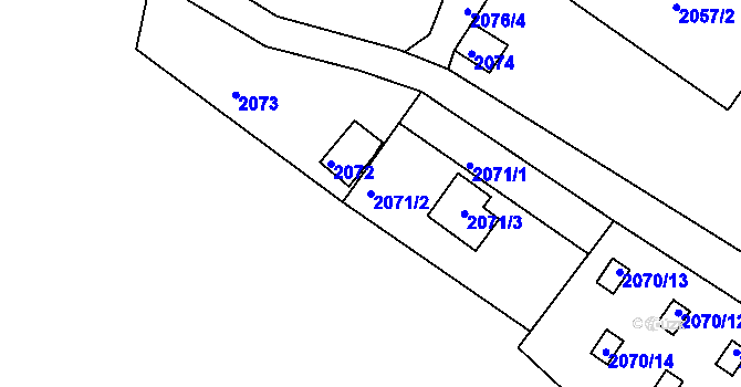 Parcela st. 2071/2 v KÚ Buchlovice, Katastrální mapa
