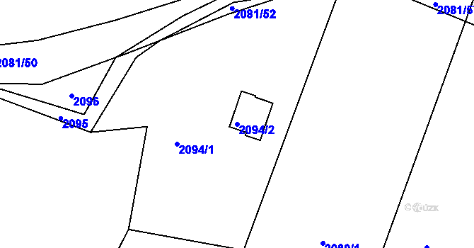 Parcela st. 2094/2 v KÚ Buchlovice, Katastrální mapa