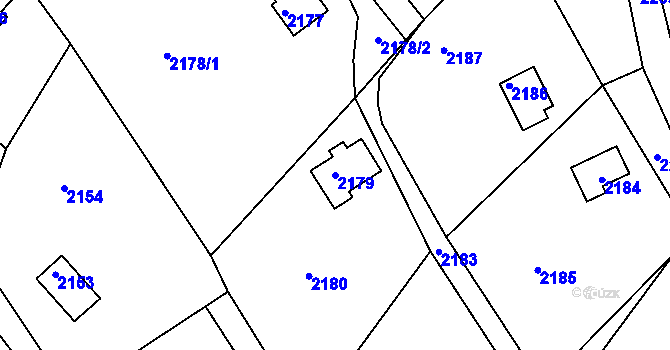 Parcela st. 2179 v KÚ Buchlovice, Katastrální mapa