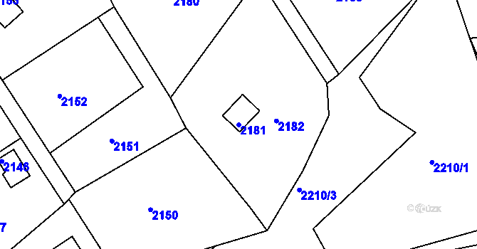 Parcela st. 2181 v KÚ Buchlovice, Katastrální mapa