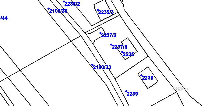Parcela st. 2237 v KÚ Buchlovice, Katastrální mapa