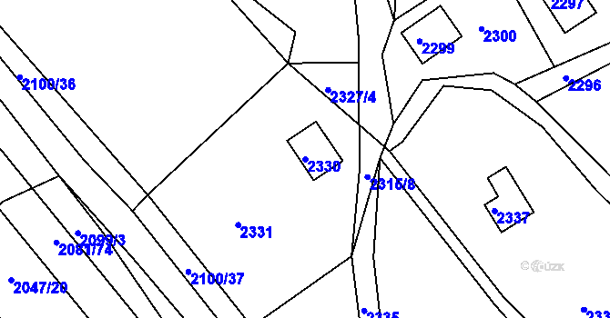 Parcela st. 2330 v KÚ Buchlovice, Katastrální mapa
