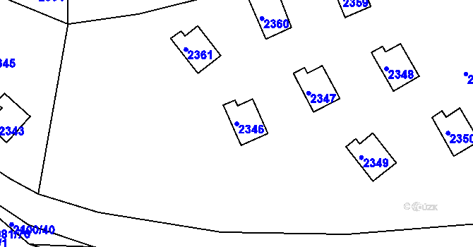 Parcela st. 2346 v KÚ Buchlovice, Katastrální mapa