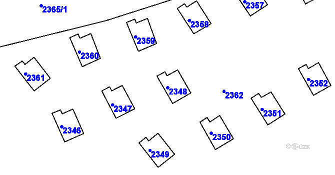 Parcela st. 2348 v KÚ Buchlovice, Katastrální mapa