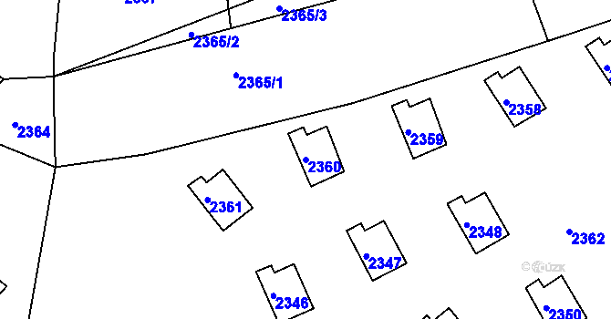 Parcela st. 2360 v KÚ Buchlovice, Katastrální mapa