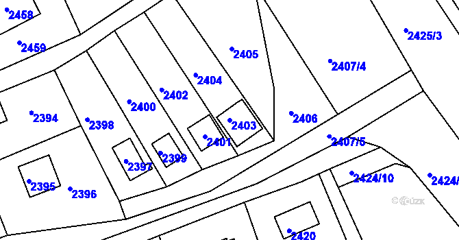 Parcela st. 2403 v KÚ Buchlovice, Katastrální mapa