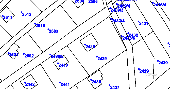 Parcela st. 2438 v KÚ Buchlovice, Katastrální mapa