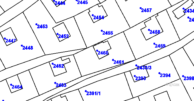 Parcela st. 2460 v KÚ Buchlovice, Katastrální mapa