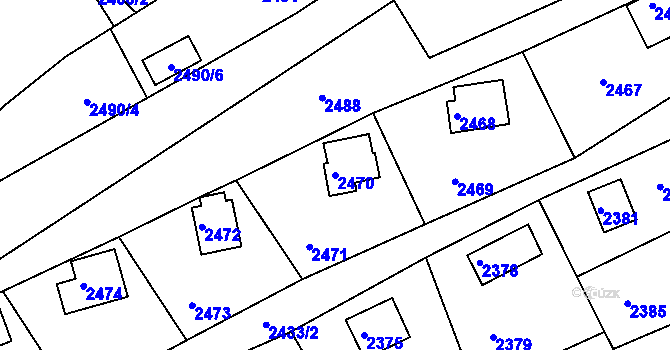 Parcela st. 2470 v KÚ Buchlovice, Katastrální mapa