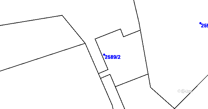 Parcela st. 2589/2 v KÚ Buchlovice, Katastrální mapa