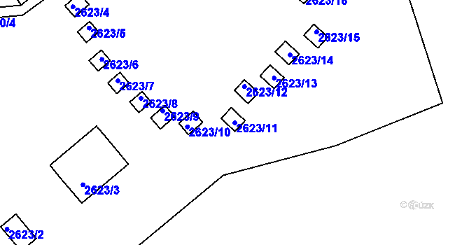Parcela st. 2623/11 v KÚ Buchlovice, Katastrální mapa