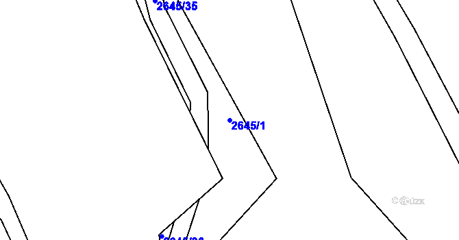 Parcela st. 2645/1 v KÚ Buchlovice, Katastrální mapa
