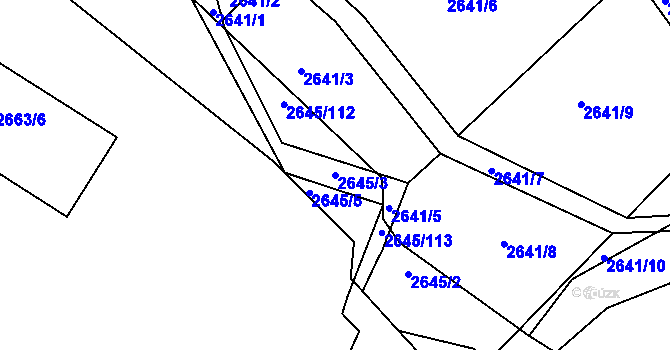 Parcela st. 2645/3 v KÚ Buchlovice, Katastrální mapa