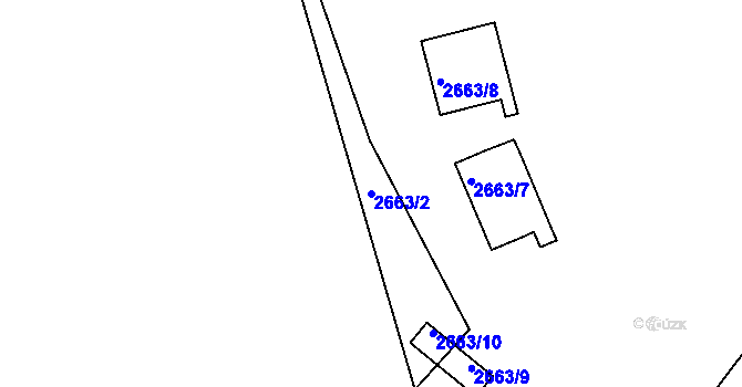 Parcela st. 2663/2 v KÚ Buchlovice, Katastrální mapa