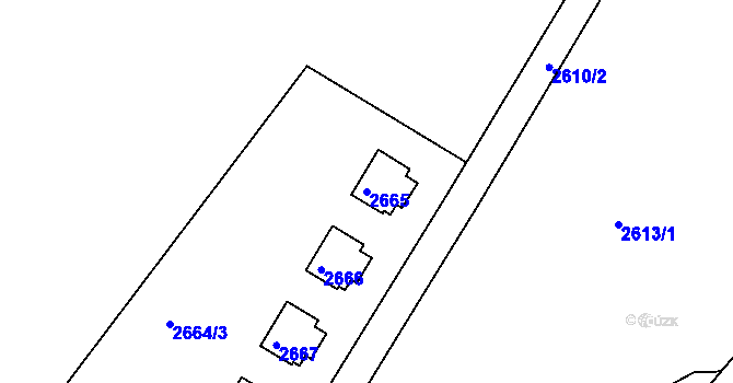 Parcela st. 2665 v KÚ Buchlovice, Katastrální mapa