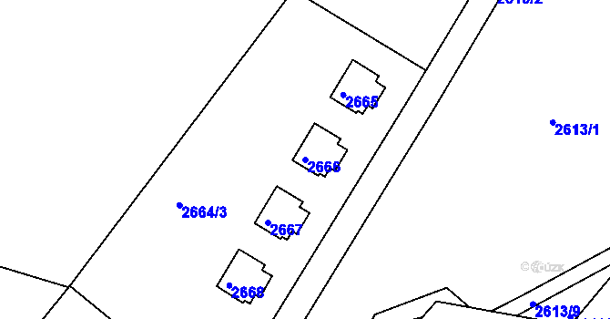 Parcela st. 2666 v KÚ Buchlovice, Katastrální mapa