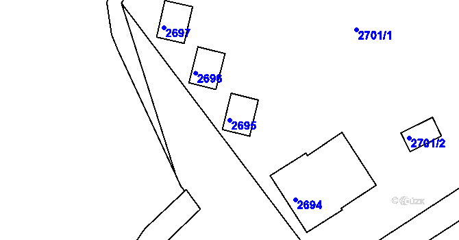 Parcela st. 2695 v KÚ Buchlovice, Katastrální mapa