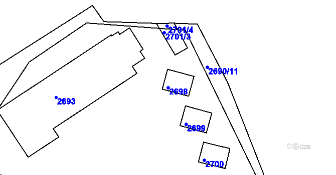 Parcela st. 2698 v KÚ Buchlovice, Katastrální mapa