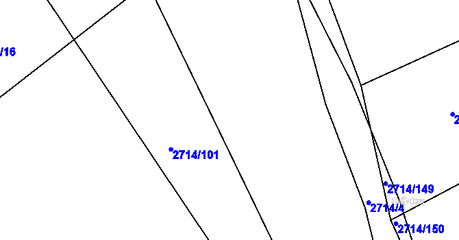 Parcela st. 2714/5 v KÚ Buchlovice, Katastrální mapa