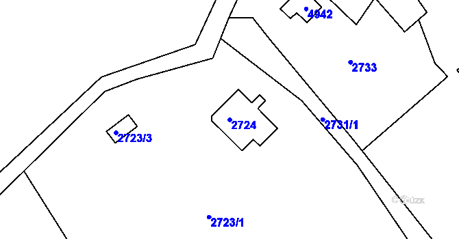 Parcela st. 2724 v KÚ Buchlovice, Katastrální mapa