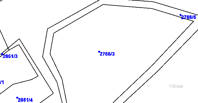 Parcela st. 2766/3 v KÚ Buchlovice, Katastrální mapa