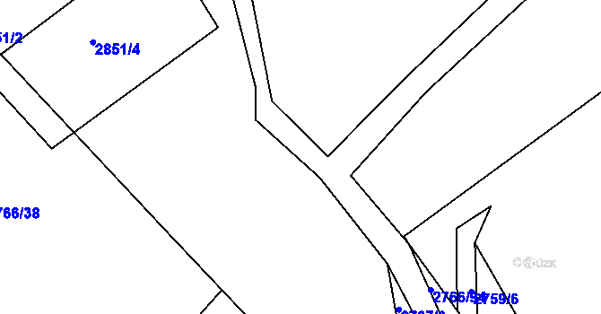 Parcela st. 2766/4 v KÚ Buchlovice, Katastrální mapa