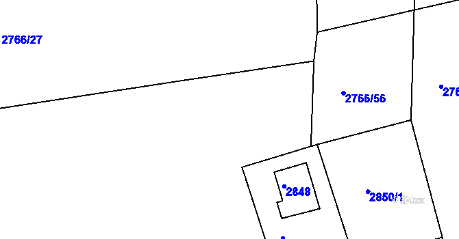 Parcela st. 2766/6 v KÚ Buchlovice, Katastrální mapa