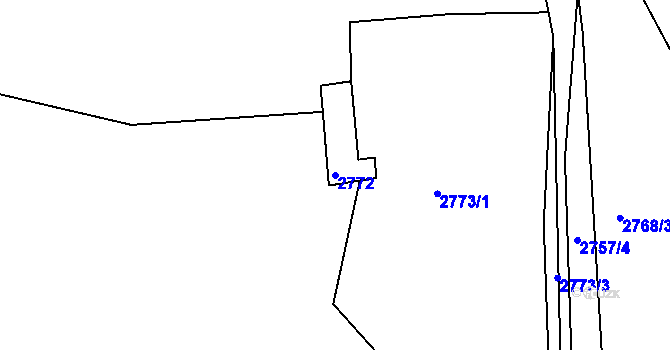Parcela st. 2772 v KÚ Buchlovice, Katastrální mapa