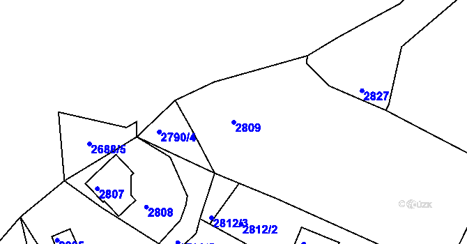 Parcela st. 2809 v KÚ Buchlovice, Katastrální mapa