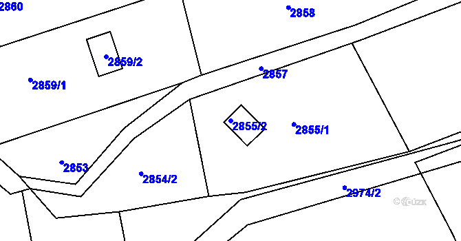 Parcela st. 2855/2 v KÚ Buchlovice, Katastrální mapa