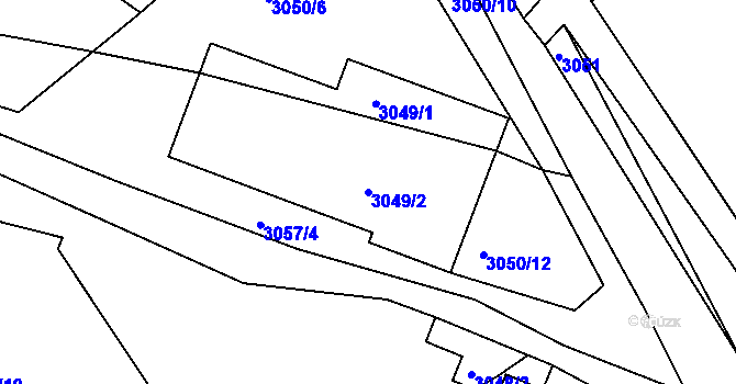 Parcela st. 3049/2 v KÚ Buchlovice, Katastrální mapa