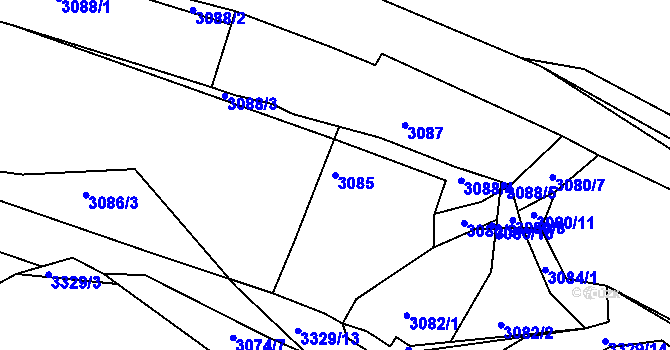Parcela st. 3085 v KÚ Buchlovice, Katastrální mapa
