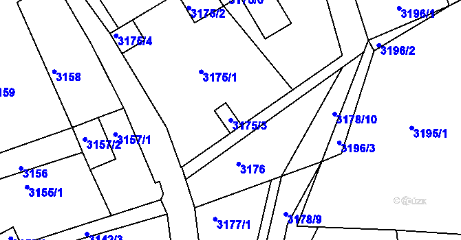 Parcela st. 3175/3 v KÚ Buchlovice, Katastrální mapa