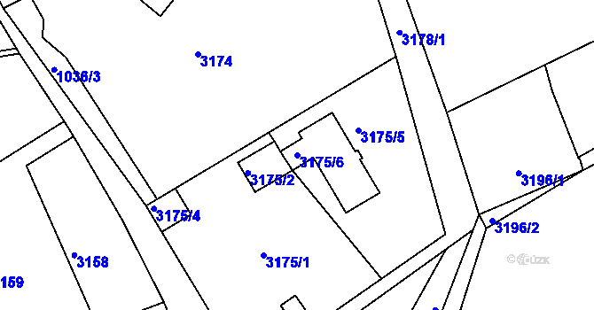 Parcela st. 3175/6 v KÚ Buchlovice, Katastrální mapa