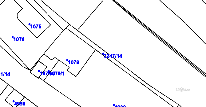 Parcela st. 3247/14 v KÚ Buchlovice, Katastrální mapa