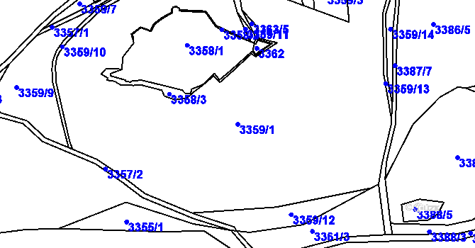 Parcela st. 3359/1 v KÚ Buchlovice, Katastrální mapa