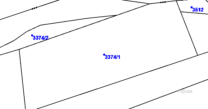 Parcela st. 3374/1 v KÚ Buchlovice, Katastrální mapa