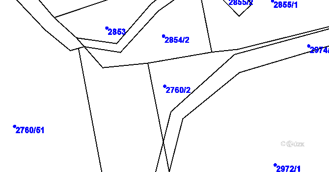 Parcela st. 2760/2 v KÚ Buchlovice, Katastrální mapa