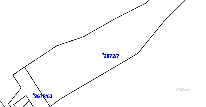 Parcela st. 2672/7 v KÚ Buchlovice, Katastrální mapa