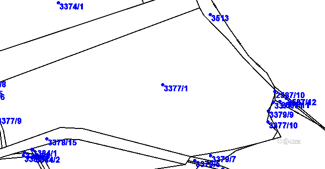Parcela st. 3377/1 v KÚ Buchlovice, Katastrální mapa